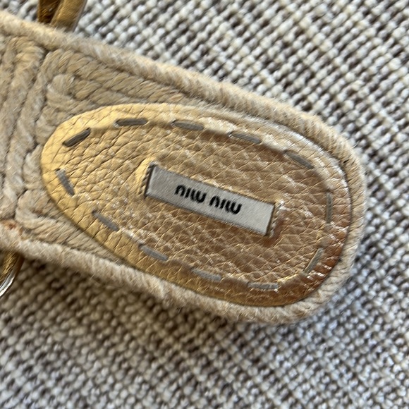 Miu Miu Gold Sandals Size 39 - Picture 2 of 3